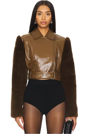Camila Coelho Chaqueta florencia en color marrón talla M en - Brown. Talla M (también en S, XS, XXS).