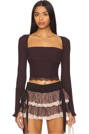 Zemeta Cozy knit top en color burgundy talla L en - Burgundy. Talla L (también en M, S, XS).