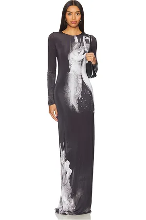 ALICE+OLIVIA Maxivestido delora en color negro, blanco talla 0 en - Black,White. Talla 0 (también en 2, 4, 6).