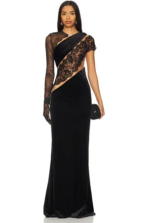Bronx and Banco Vestido largo cobra one shoulder en color talla XL en - Black. Talla XL (también en XS).