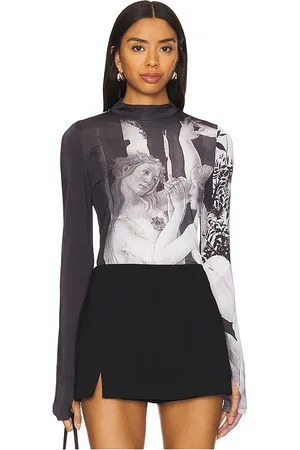 ALICE+OLIVIA Top cuello vuelto delaina en color negro talla S en - Black. Talla S (también en XS).