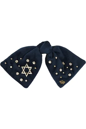 Lele Sadoughi Pasador de lazo paloma crystal star holiday en color talla all en - Navy. Talla all.