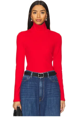 Donni. Camiseta cuello vuelto en color rojo talla L en - Red. Talla L (también en M, S, XS).