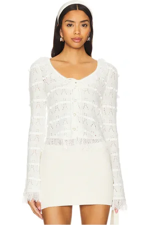 For Love & Lemons Cárdigan jayla en color talla M en - Cream. Talla M (también en S, XL).