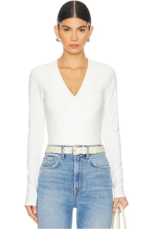 GOOD AMERICAN Ribbed henley en color ivory talla 2X en - Ivory. Talla 2X (también en 3X, 4X, 5X, L, M, S, XL, XS).