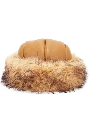 Adrienne Landau Sombrero de piel sintética the esme faux fur en color marrón talla all en - Brown. Talla all.