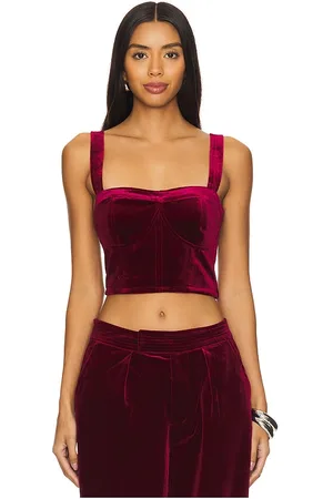 BLANK NYC Velvet crop top en color vino talla L en - Wine. Talla L (también en M, S, XS).