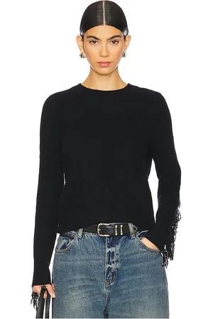 AUTUMN CASHMERE Suéter con detalle de flecos en color talla L en - Black. Talla L (también en M, S, XL, XS).