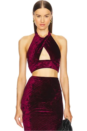 Michael Costello X revolve spencer top en color burgundy talla M en - Burgundy. Talla M (también en S, XL, XS).