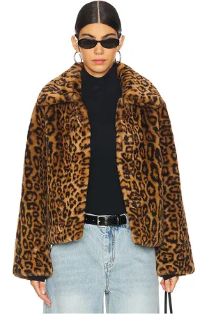 Apparis Abrigo corto elis leopard en color marrón talla M en - Brown. Talla M (también en S, XS).