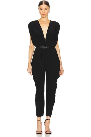 Norma Kamali Square sleeve waterfall jumpsuit en color talla S en - Black. Talla S (también en XS, XXS).