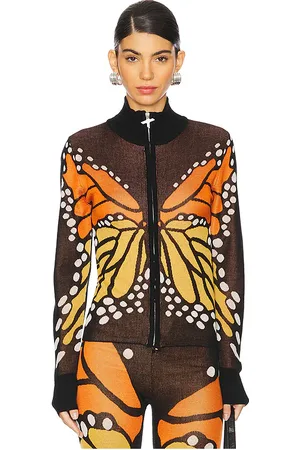 1XBLUE Jersey con cremallera butterfly en color talla L en - Brown. Talla L (también en M, S).