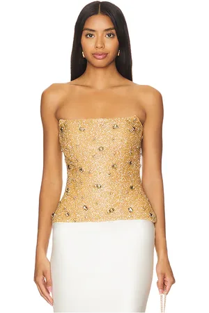 Khanums Top sin tirantes en color oro metálico talla M en - Metallic Gold. Talla M (también en S).
