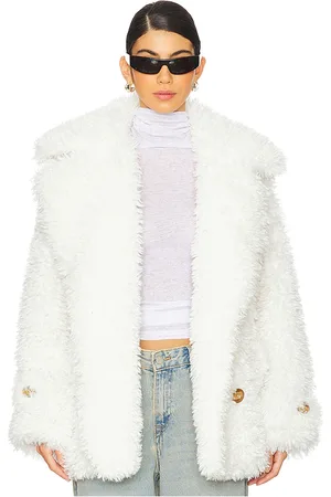 Free People Abrigo corto de piel sintética. sophie en color blanco talla L en - White. Talla L (también en M, S