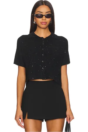 LnA Delfina sparkle sweater top en color negro talla L en - Black. Talla L (también en M).
