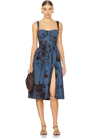 Free People Vestido midi laters baby en color azul talla S en - Blue. Talla S (también en XS).