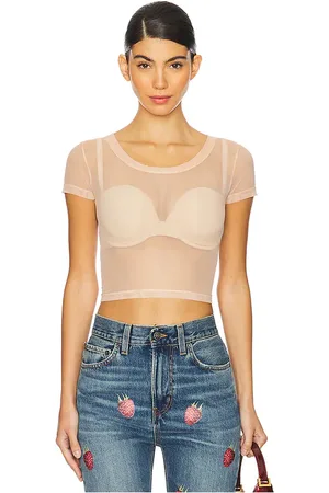 Fiorucci Embroidered tulle crop top en color talla M en - . Talla M (también en S, XL, XS).