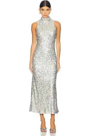 SIMON MILLER Vestido sculpty sleeveless sequin en color plateado metálico talla 10 en - Metallic Silver. Talla 10 (también en 2
