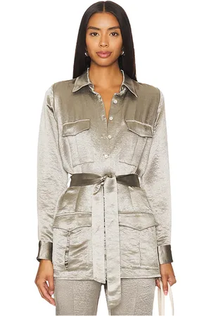 Usisi Sister Chaqueta eloise en color metálico talla M en - Metallic Silver. Talla M (también en S, XL, XS).