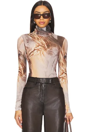 superdown Kaia top en color marrón talla S en - Brown. Talla S (también en XS).