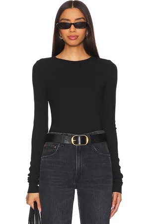 ÉTERNE Long sleeve fitted top en color talla L en - Black. Talla L (también en XS).