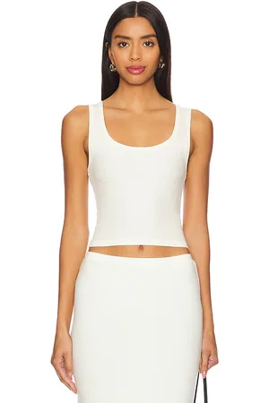ÉTERNE Square neck tank top en color talla L en - Cream. Talla L (también en M, XL).
