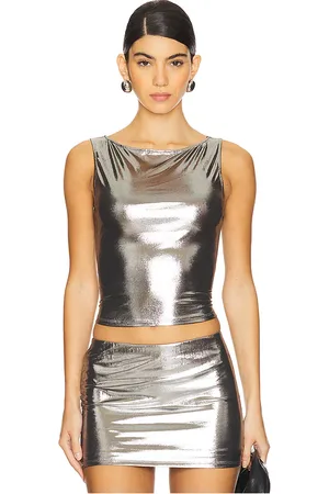 Lovers And Friends Liza top en color plateado metálico talla L en - Metallic Silver. Talla L (también en M, S, XL, XS