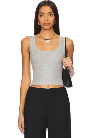ÉTERNE Square neck tank top en color gris talla L en - Grey. Talla L (también en M, S, XL, XS).