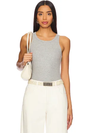 ÉTERNE High neck fitted tank top en color gris talla L en - Grey. Talla L (también en M, S, XL, XS).