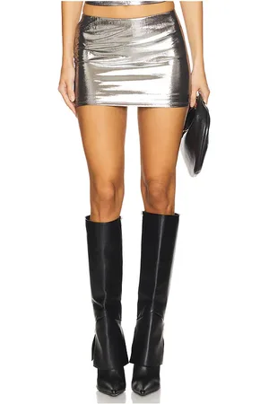 Lovers And Friends Minifalda liza en color plateado metálico talla L en - Metallic Silver. Talla L (también en M, S