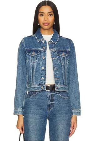 GOOD AMERICAN Chaqueta de camionero encogida en color denim-medium talla XXL/2X en - Denim-Medium. Talla XXL/2X (también en XX