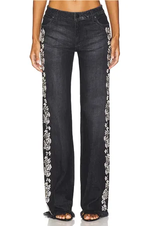 ALICE+OLIVIA Roxie embellished jean en color negro talla 25 en - Black. Talla 25 (también en 26, 29).