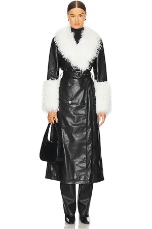 Adrienne Landau Abrigo daisy en color negro talla L en - Black. Talla L (también en M, S).