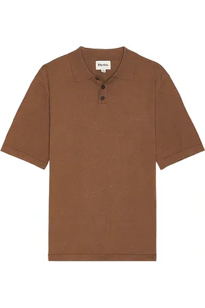 Rhythm Essential knit short sleeve polo en color talla L en - Brown. Talla L (también en M, S).