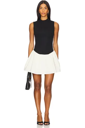 WeWoreWhat Vestido mockneck en color negro talla L en - Black. Talla L (también en M, S, XS).