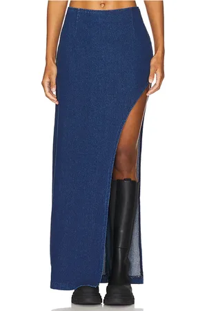 superdown Falda tirza en color denim-medium talla 24 en - Denim-Medium. Talla 24 (también en 25).