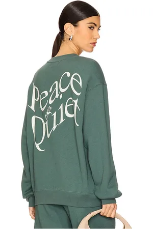 Museum of Peace and Quiet Sudadera warped en color verde salvia talla L en - Sage. Talla L (también en M, XS).