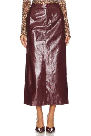 bubish Falda larga de cuero eliza en color burgundy talla L en - Burgundy. Talla L (también en M, S, XS).