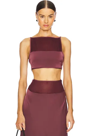 WeWoreWhat Camisola square neck en color burgundy talla M en - Burgundy. Talla M (también en S, XL, XS).