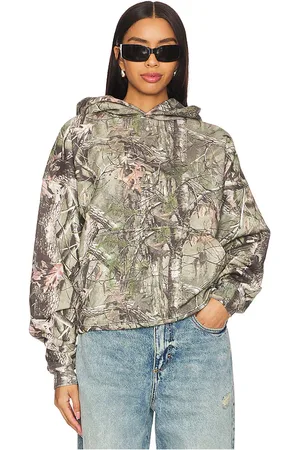 DANIELLE GUIZIO Sudadera con capucha tamaño grande en color militar talla S en - Army. Talla S (también en XS, XXS).