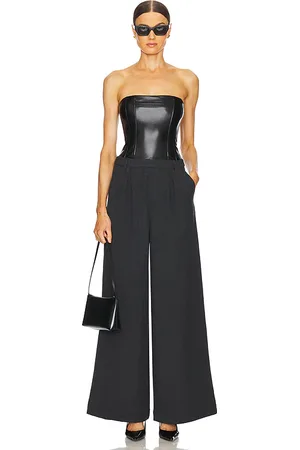 WeWoreWhat Corset wide leg jumpsuit en color talla 0 en - Black. Talla 0 (también en 2, 4, 6).