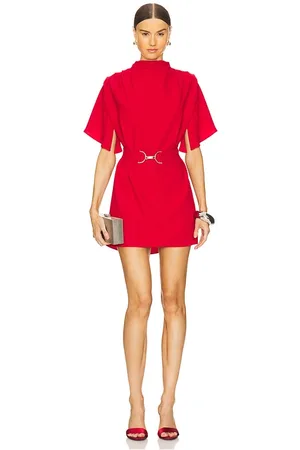 Amanda Uprichard Vestido camille en color rojo talla L en - Red. Talla L (también en M, S, XS).