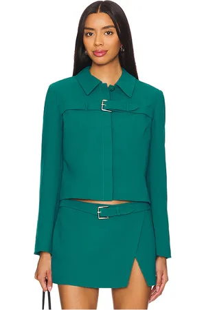 Amanda Uprichard Chaqueta helsa en color azul cerceta talla L en - Teal. Talla L (también en M, S, XL, XS).