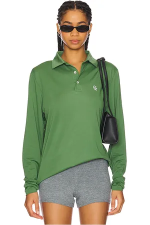 Quiet Golf Monogram long sleeve polo en color verde salvia talla M en - Sage. Talla M (también en XL/1X).