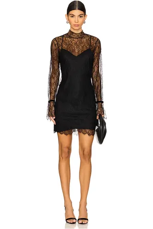 Frame Vestido recto lace en color talla S en - Black. Talla S (también en XS).