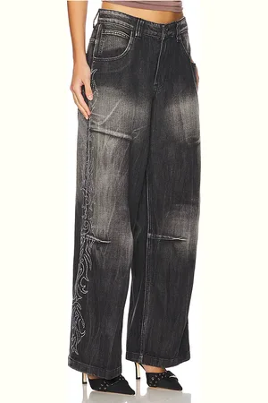 Jaded London Diamante western colossus jeans en color negro talla 28 en - Black. Talla 28 (también en 30).