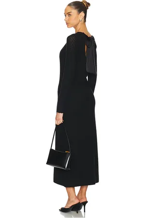 525 America Vestido midi manga larga scarlett en color talla XL en - Black. Talla XL (también en XS).