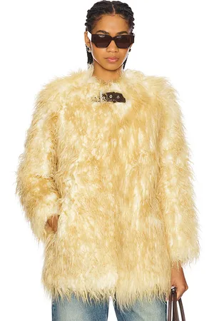 Apparis Abrigo corto petra faux mongolian fur en color neutral talla M en - Neutral. Talla M (también en L, S, XS, XXL).