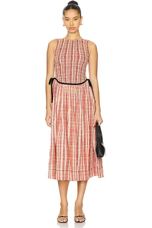 Free People Vestido midi nightingale en color rojo talla S en - Red. Talla S (también en XS).