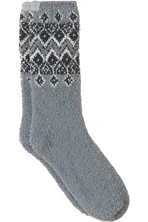 Barefoot Dreams Calcetin cozychic fair isle sock en color gris talla all en - Grey. Talla all.